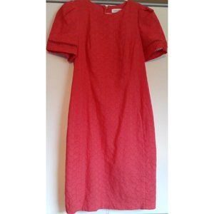 Calvin Klein Dress Back Zip Red Womens Size 10 RN 54613